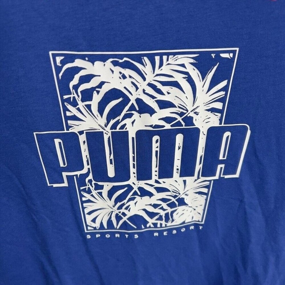 Puma Men's Ess+ Palm Resort Logo Graphic T-Shirt - Cobalt Glaze Size L - Picture 2 of 7